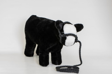 Large Plush Steer Black Baldy